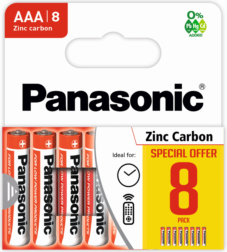 PANASONIC Zinc Batteries AAA 8`s Special Offer I/cd [Splittable]