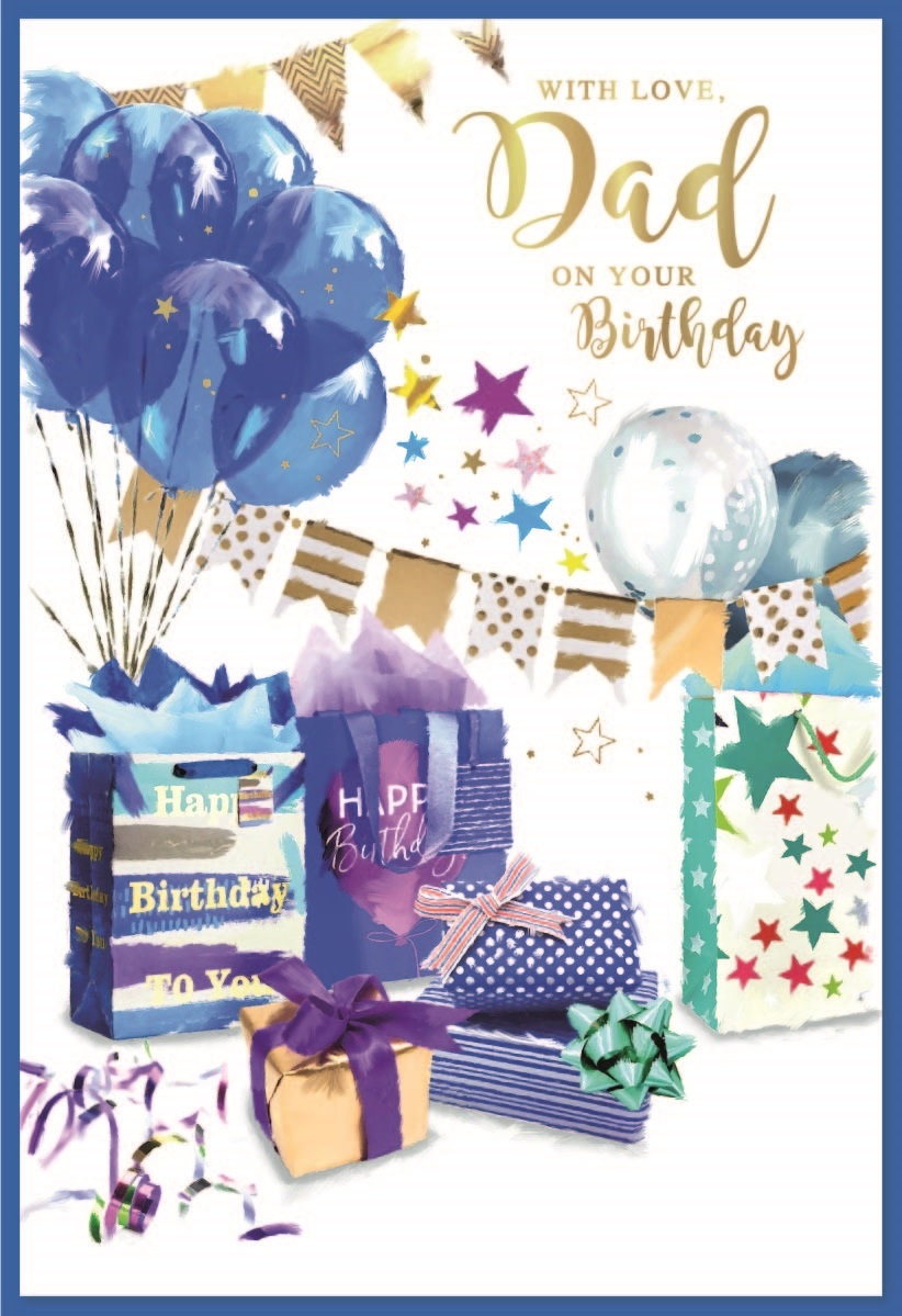 BIRTHDAY CARDS,Dad 6`s Presents & Balloons
