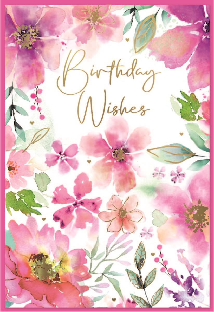 BIRTHDAY CARDS,6`s Pink Floral