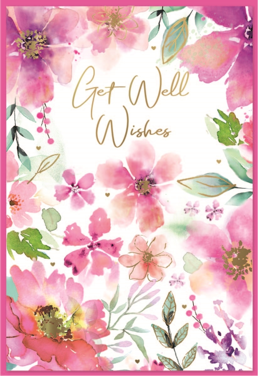 GET WELL CARDS,6`s Pink Floral