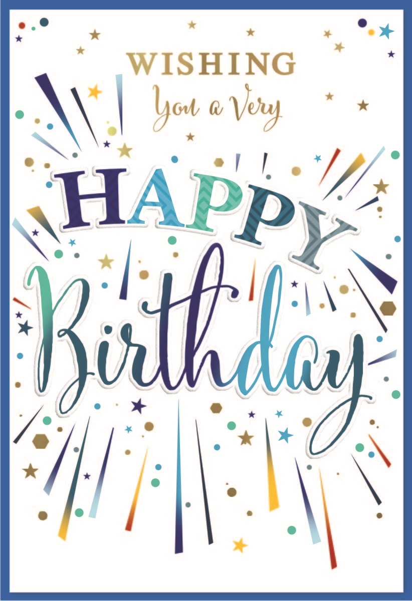 BIRTHDAY CARDS,6`s Text & Stars