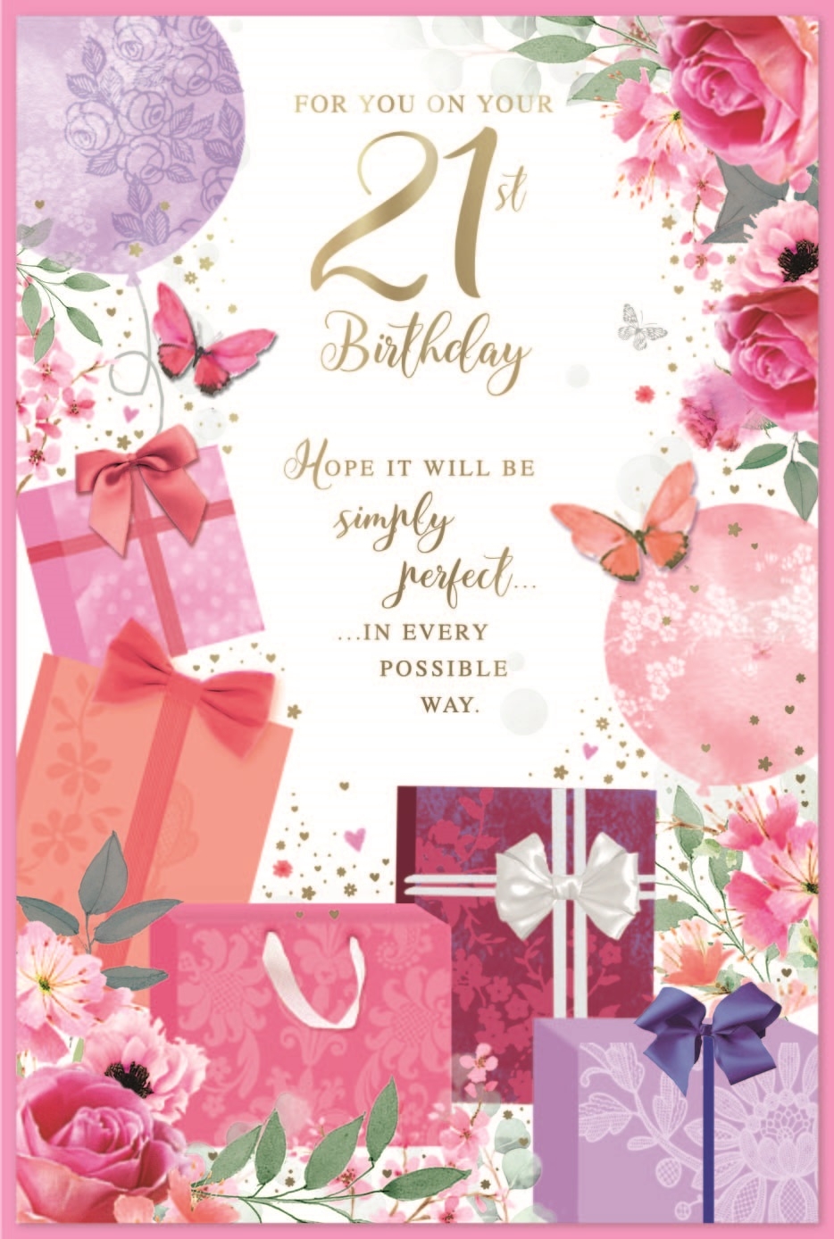 AGE 21 CARDS,Female 6`s Floral Presents