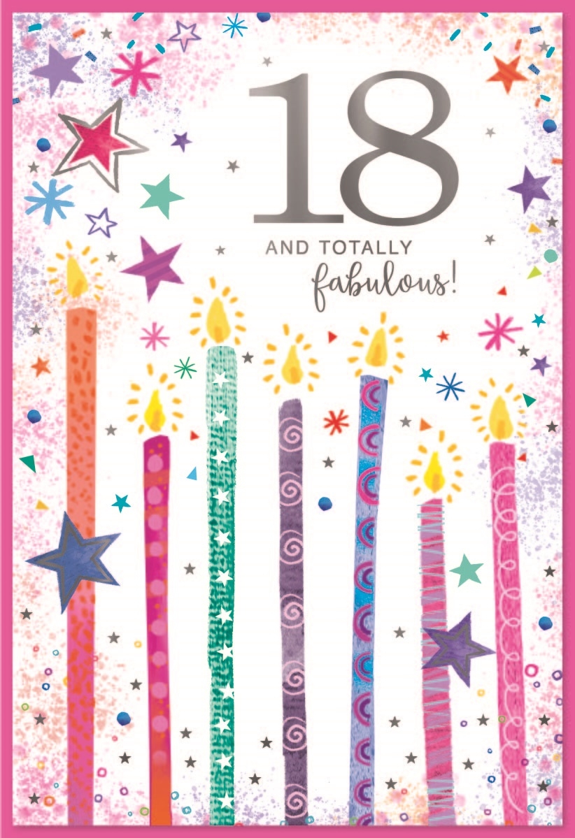 AGE 18 CARDS Female 6`s Candles & Stars