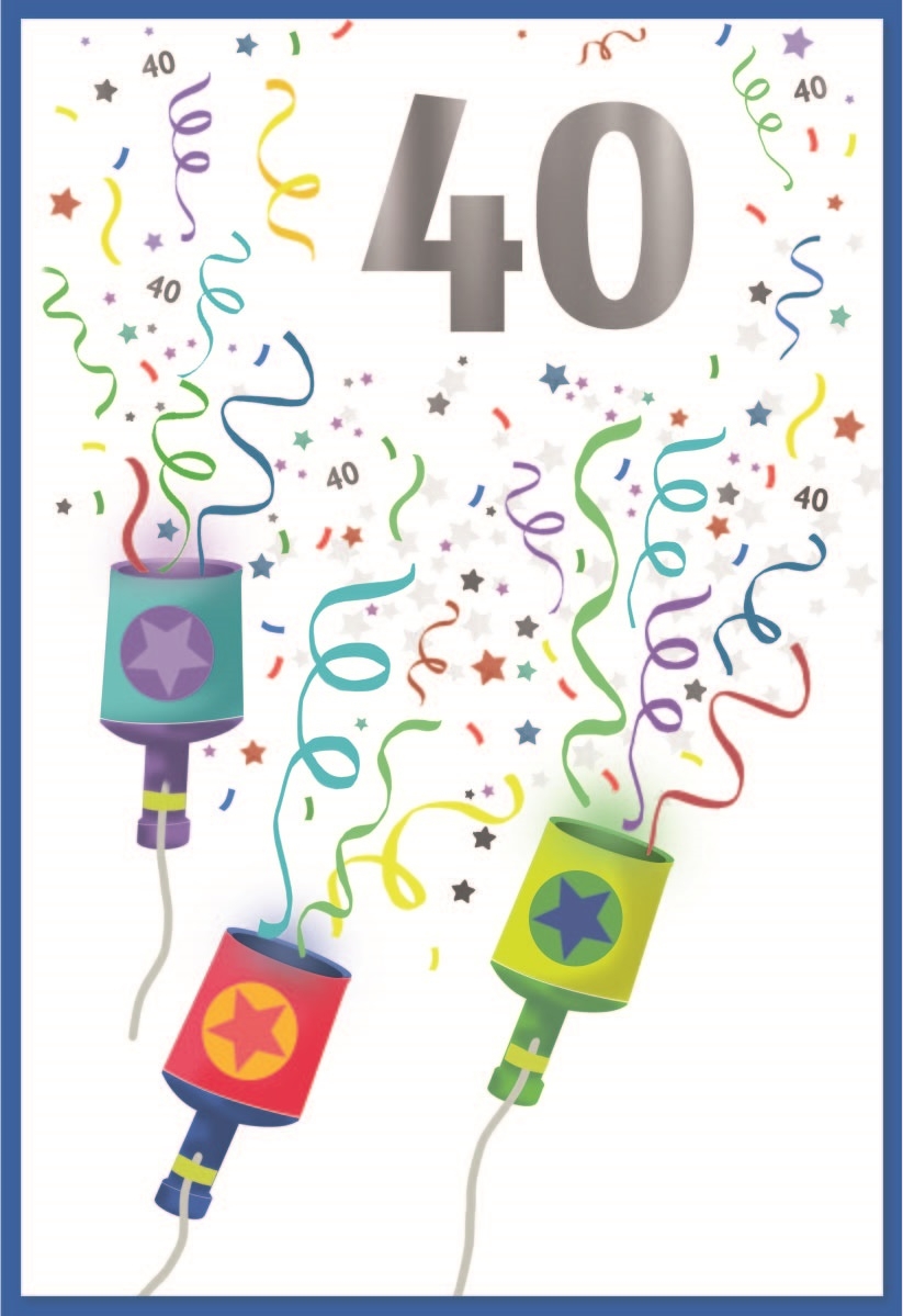 AGE 40 CARDS,Male 6`s Party Poppers