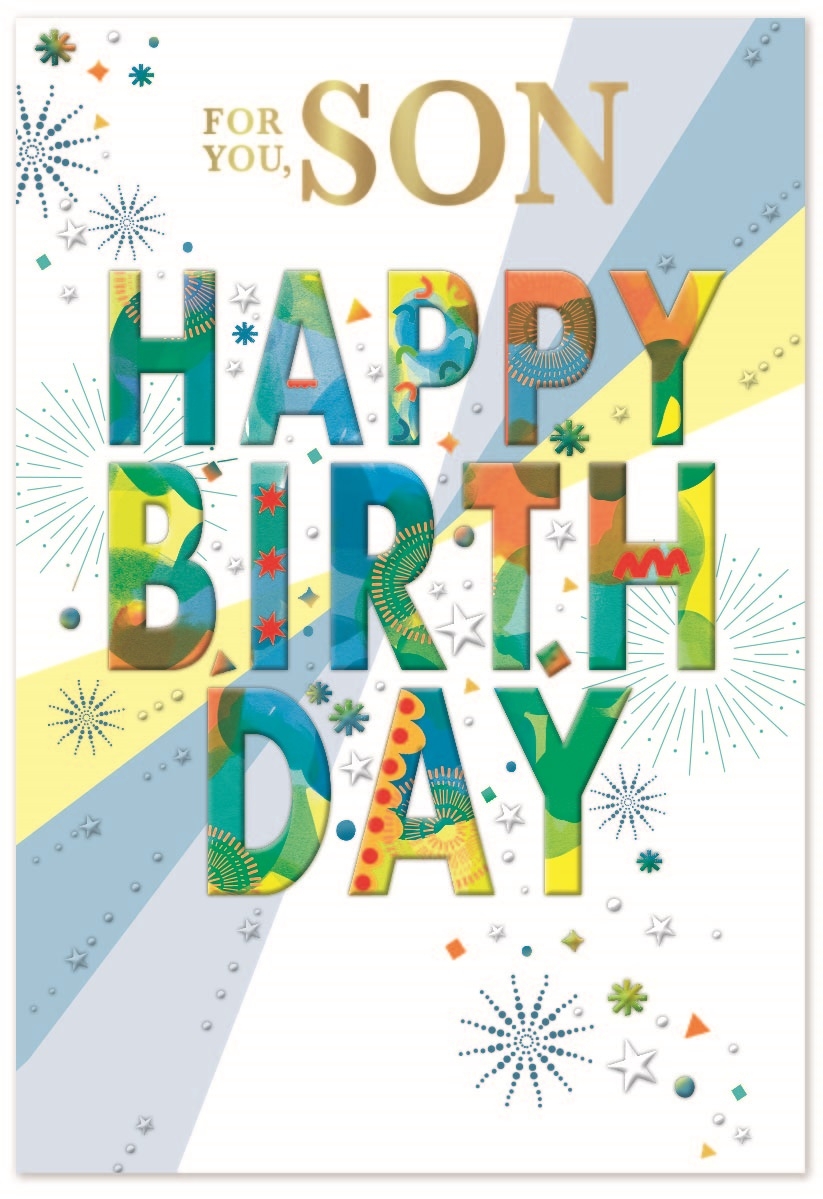 BIRTHDAY CARDS,Son 6`s Text & Stars