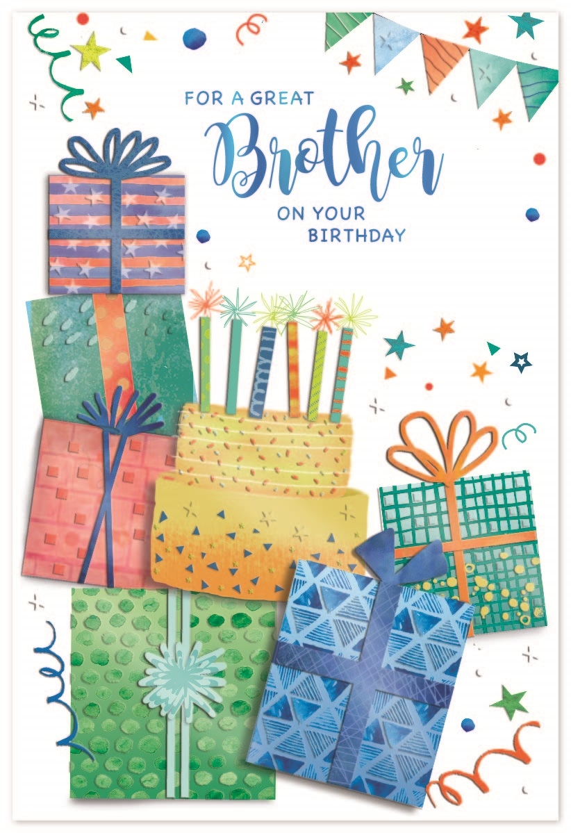 BIRTHDAY CARDS,Brother 6`s Presents & Cake