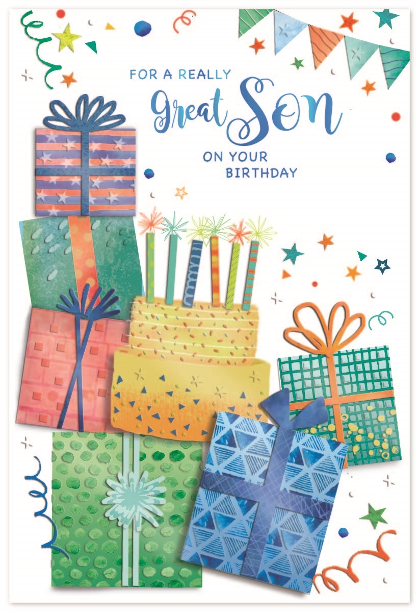 BIRTHDAY CARDS,Son 6`s Presents & Cake