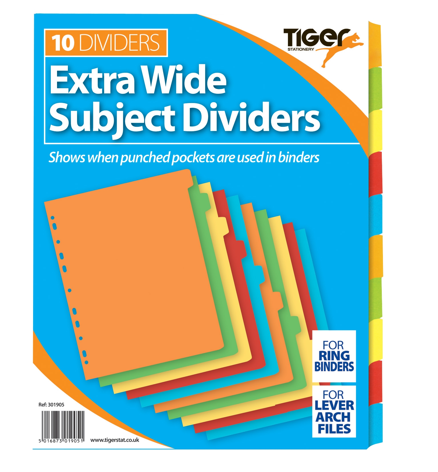 RING BINDER DIVIDERS,A4 10 Part Ex.Wide [Packs Only]