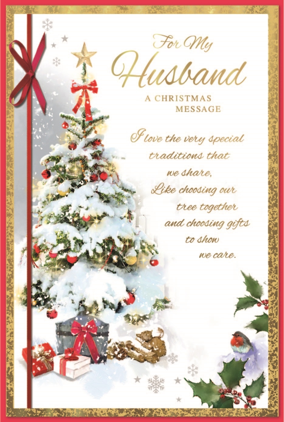 XMAS CARDS,Husband 6`s Snowy Christmas Tree