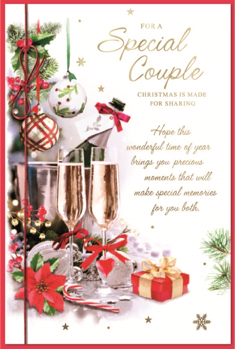 XMAS CARDS,Special Couple 6`s Champagne & Flutes