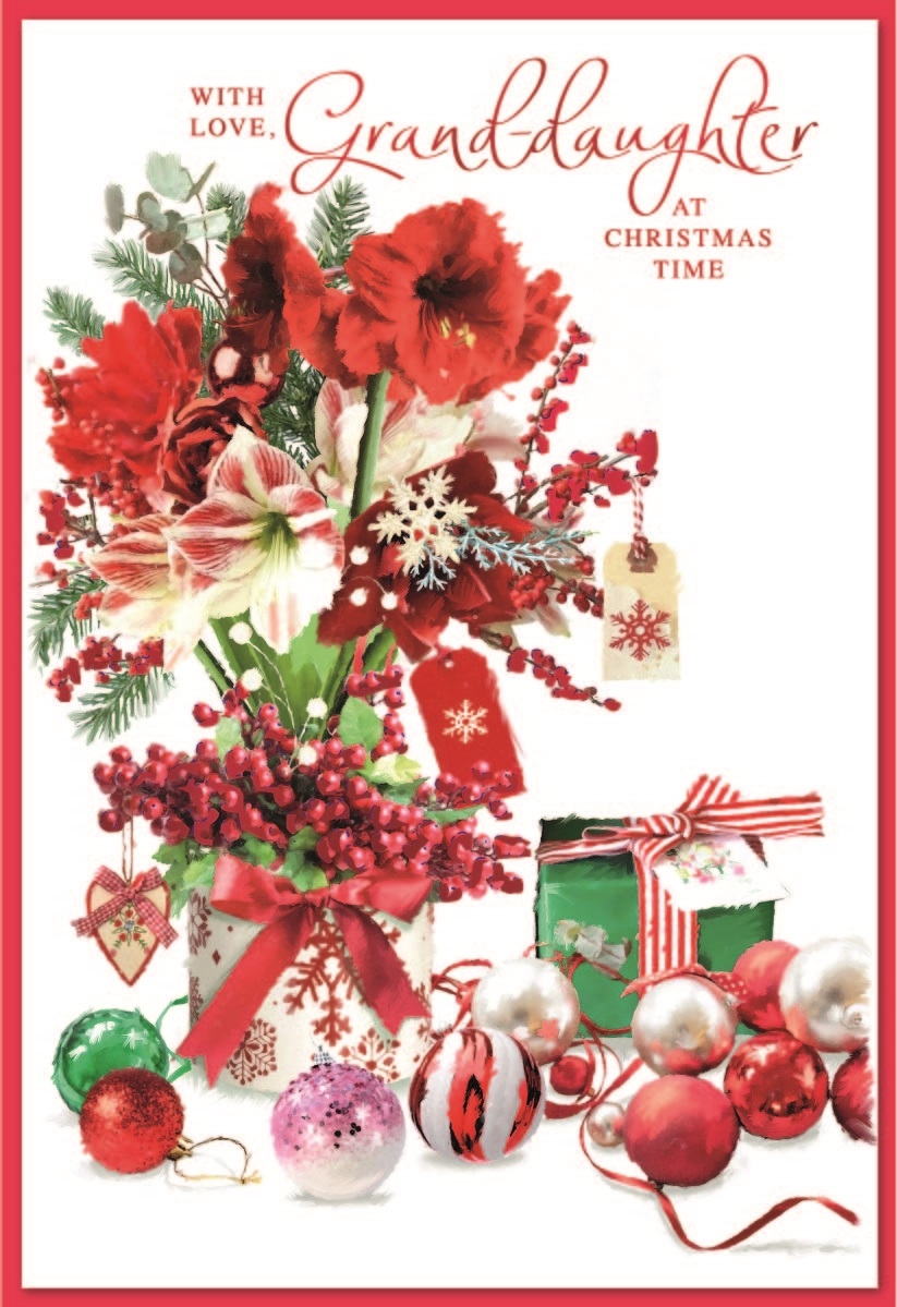 XMAS CARDS,Granddaughter 6`s Presents, Baubles & Flowers