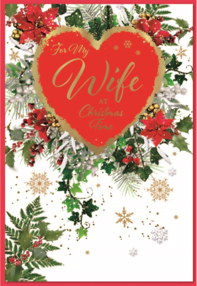 XMAS CARDS,Wife 6`s Floral Heart