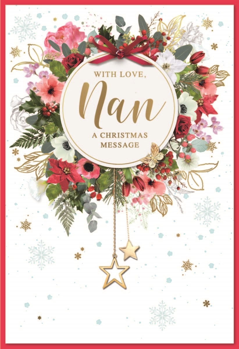 XMAS CARDS,Nan 6`s Floral Wreath