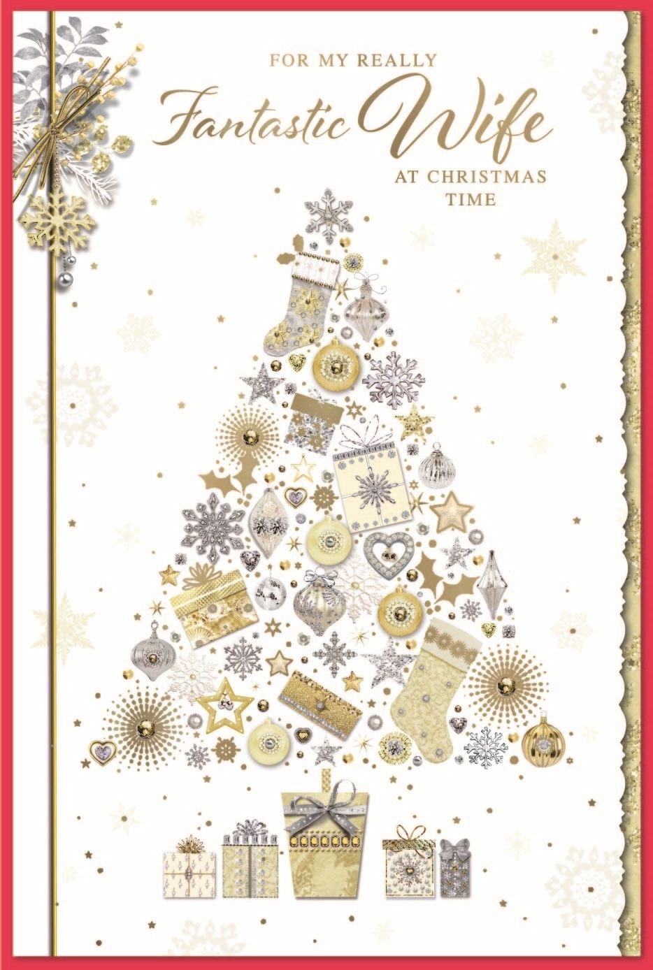 XMAS CARDS,Wife 6`s Gold & Silver Tree