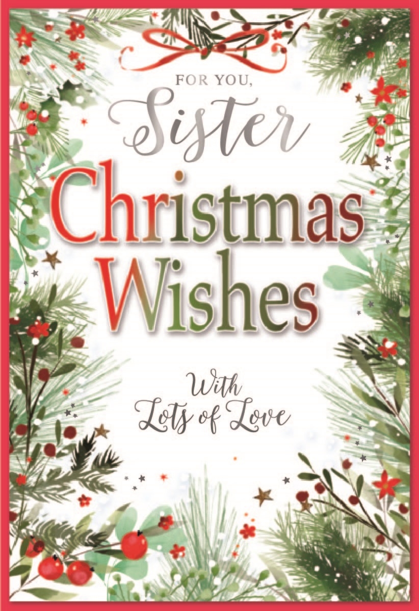 XMAS CARDS,Sister 6`s Text & Foliage