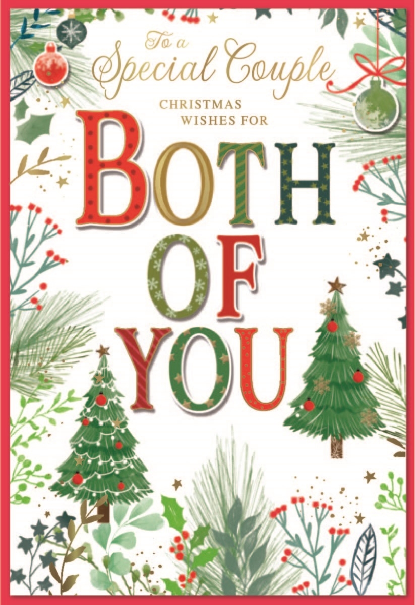 XMAS CARDS,Special Couple 6`s Text, Trees & Foliage