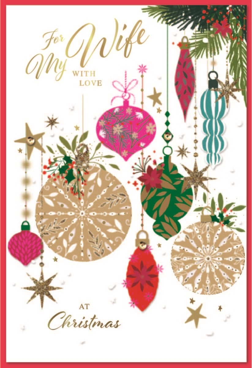 XMAS CARDS,Wife 6`s Assorted Baubles