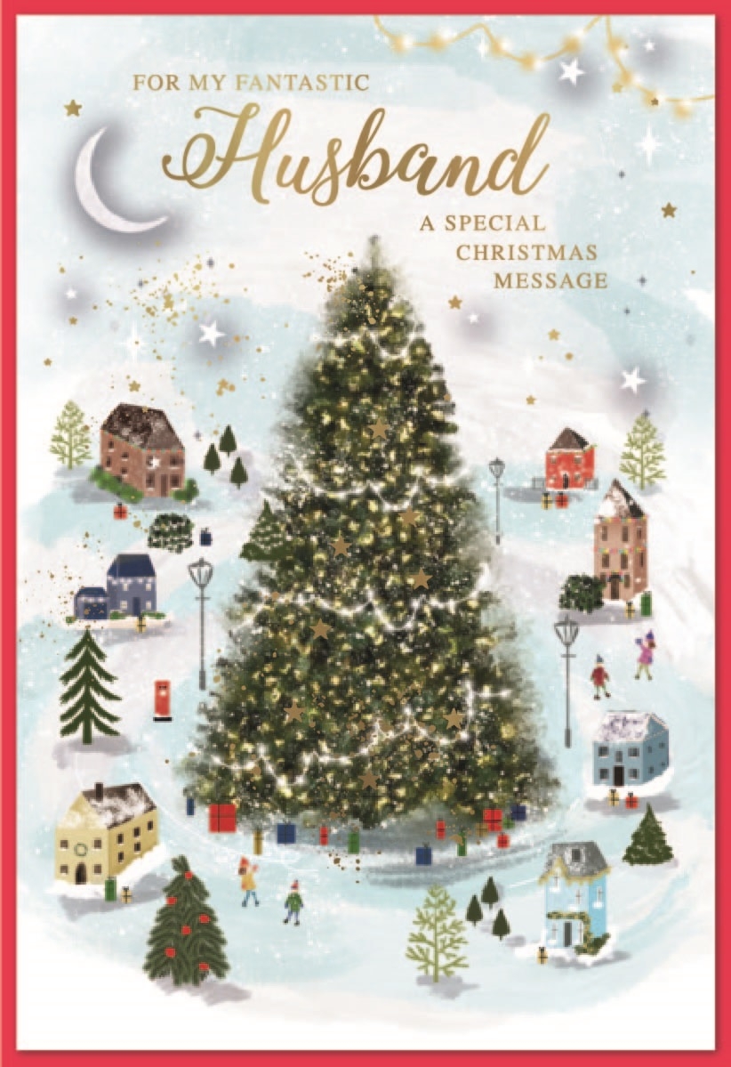 XMAS CARDS,Husband 6`s Village Christmas Tree