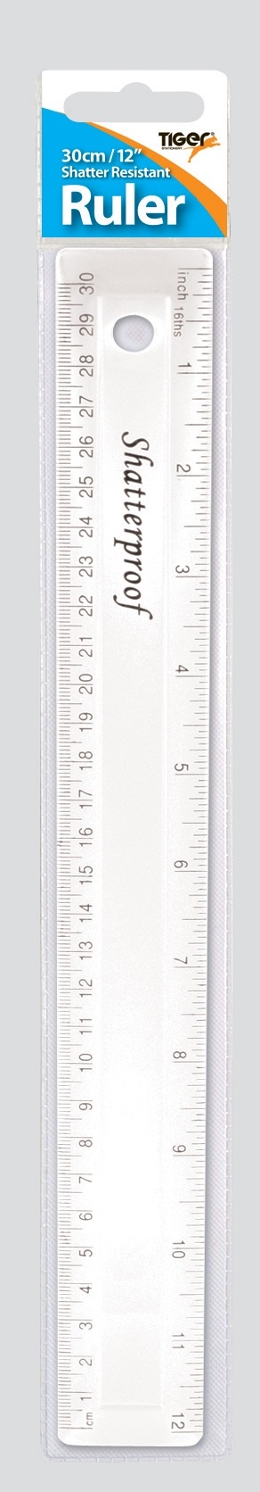 RULER,30cm Shatter Resistant H/pk [Packs Only]