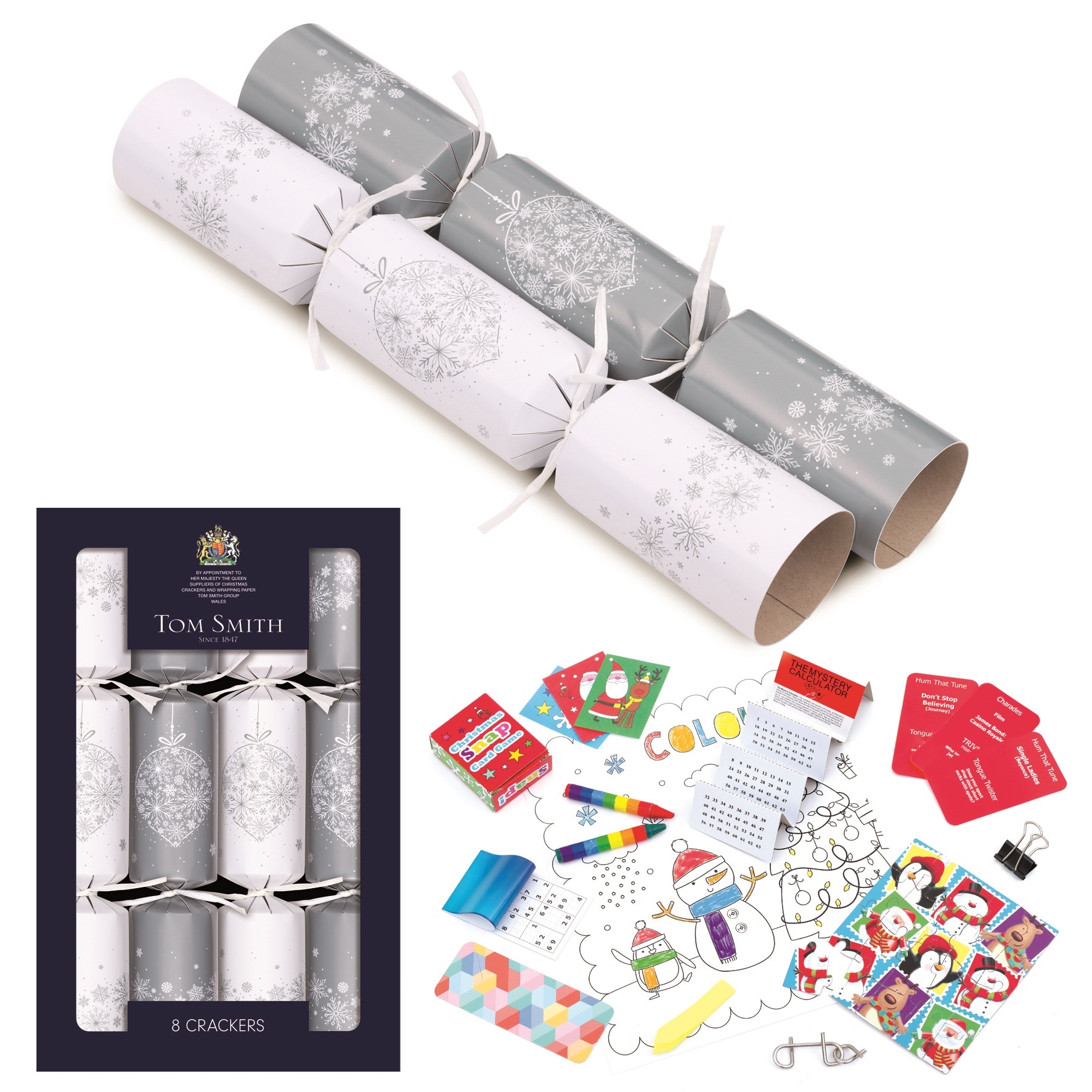 CRACKERS,31cm Silver & White 8`s [Splittable]