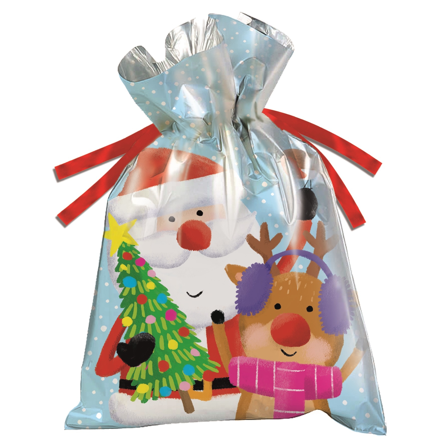 SANTA SACK,Drawstring,3 Asst. Small, Medium, Large(Was 1.99) [Packs Only]