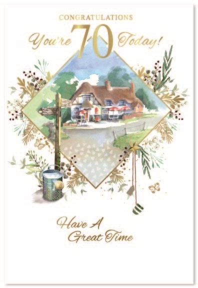 AGE 70 CARDS,Male 6`s Country Pub