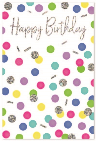 BIRTHDAY CARDS,6`s Coloured Dots