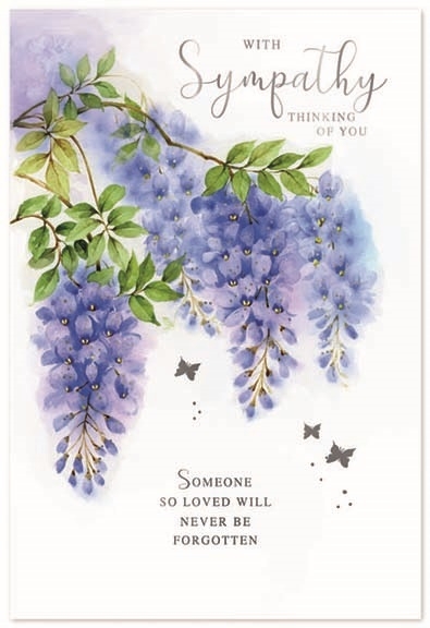 SYMPATHY CARDS,6`s Purple Delphiniums
