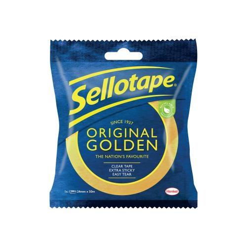 SELLOTAPE,Original Golden, Clear Tape 24mm x 50m H/pk [Splittable]