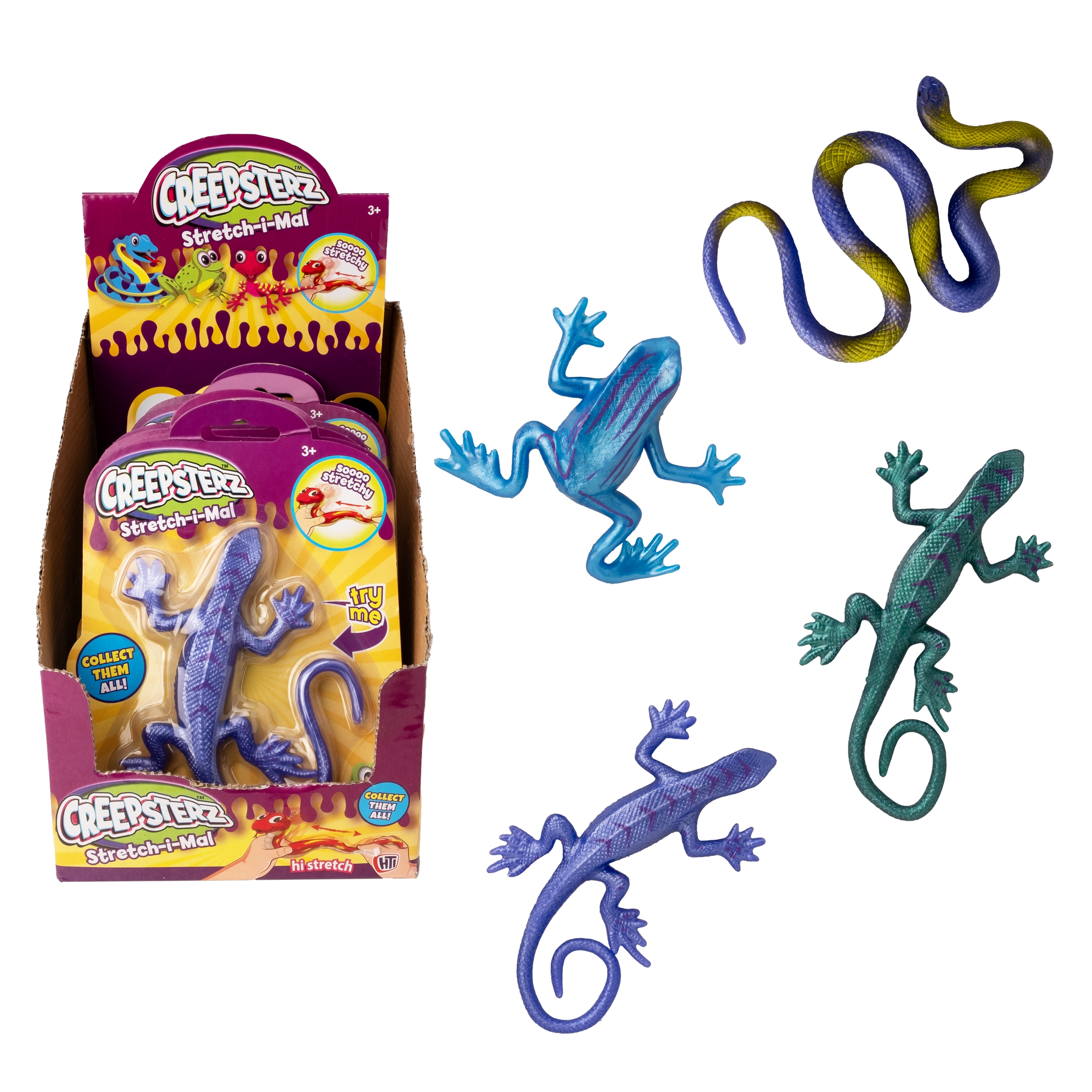 STRETCH ANIMALS, CREEPSTERZ Stretchy Asst, I/cd CDU [Packs Only]