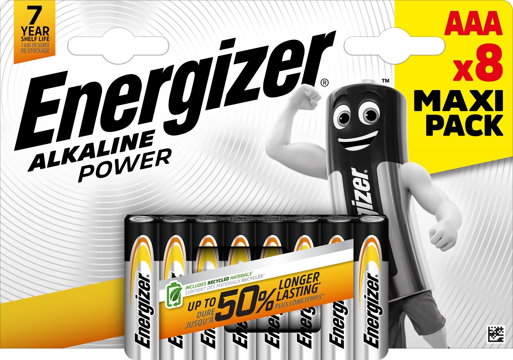 ENERGIZER Alkaline Batteries AAA 8`s I/cd [Splittable]
