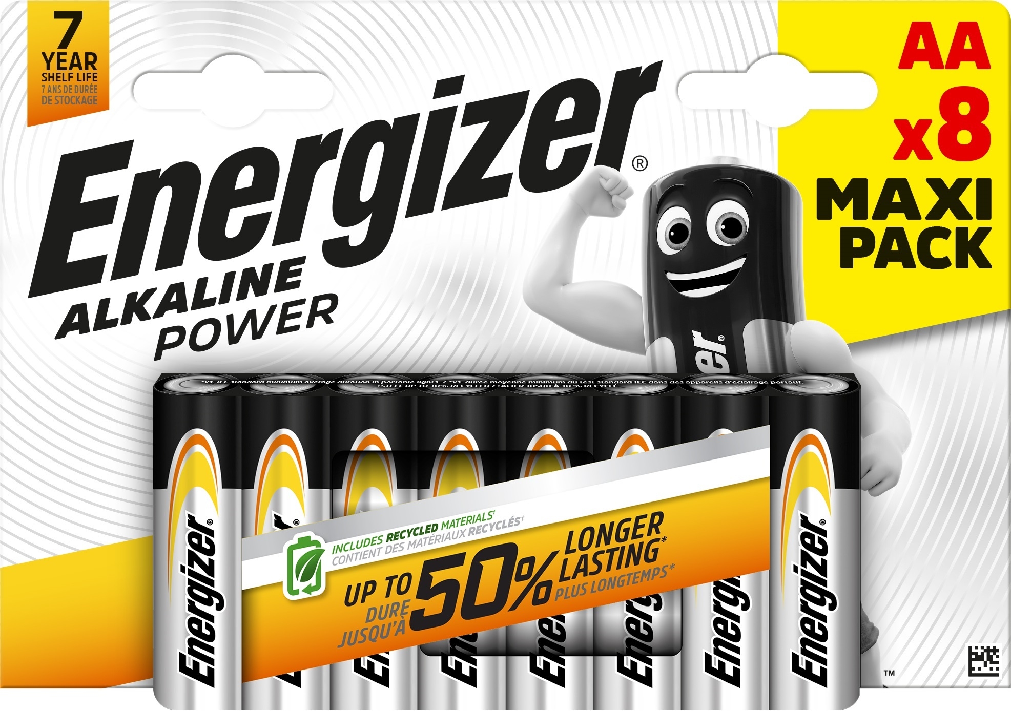 ENERGIZER Alkaline Batteries AA 8`s I/cd [Splittable]
