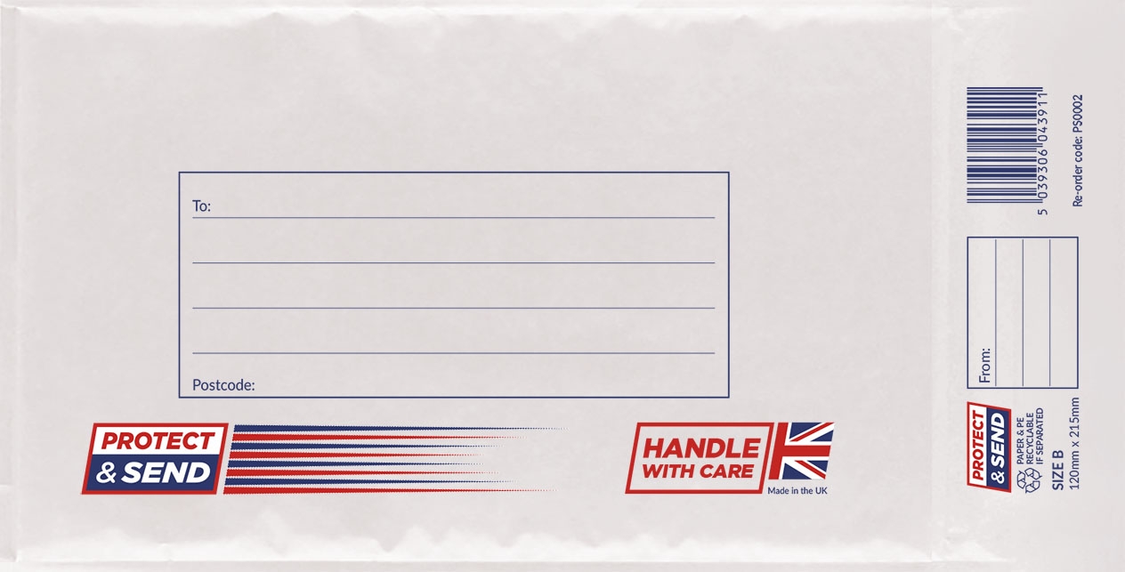 PADDED ENVELOPES,Size B White Protect & Send CG013 [Packs Only]