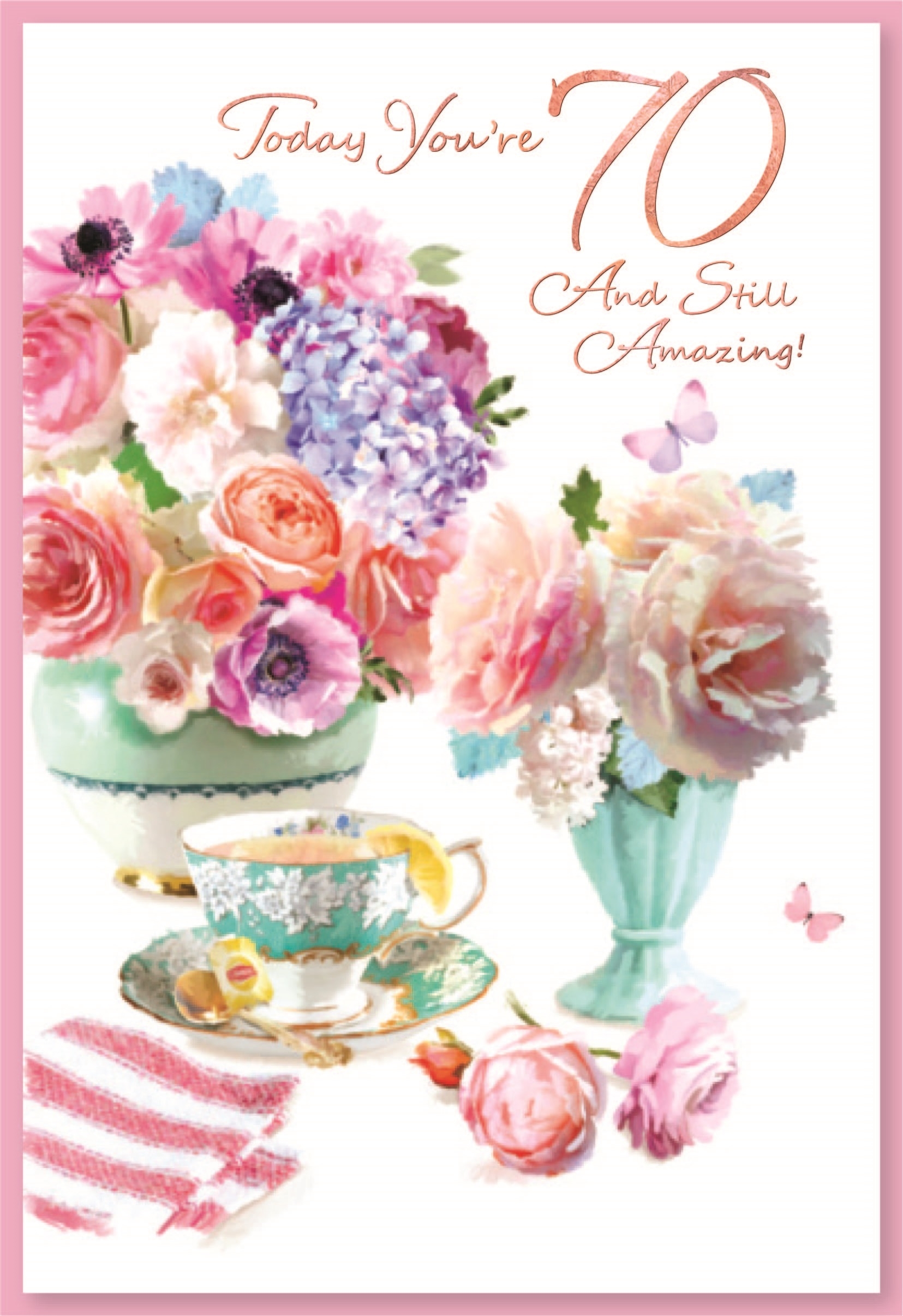 AGE 70 CARDS,Female 6`s Floral