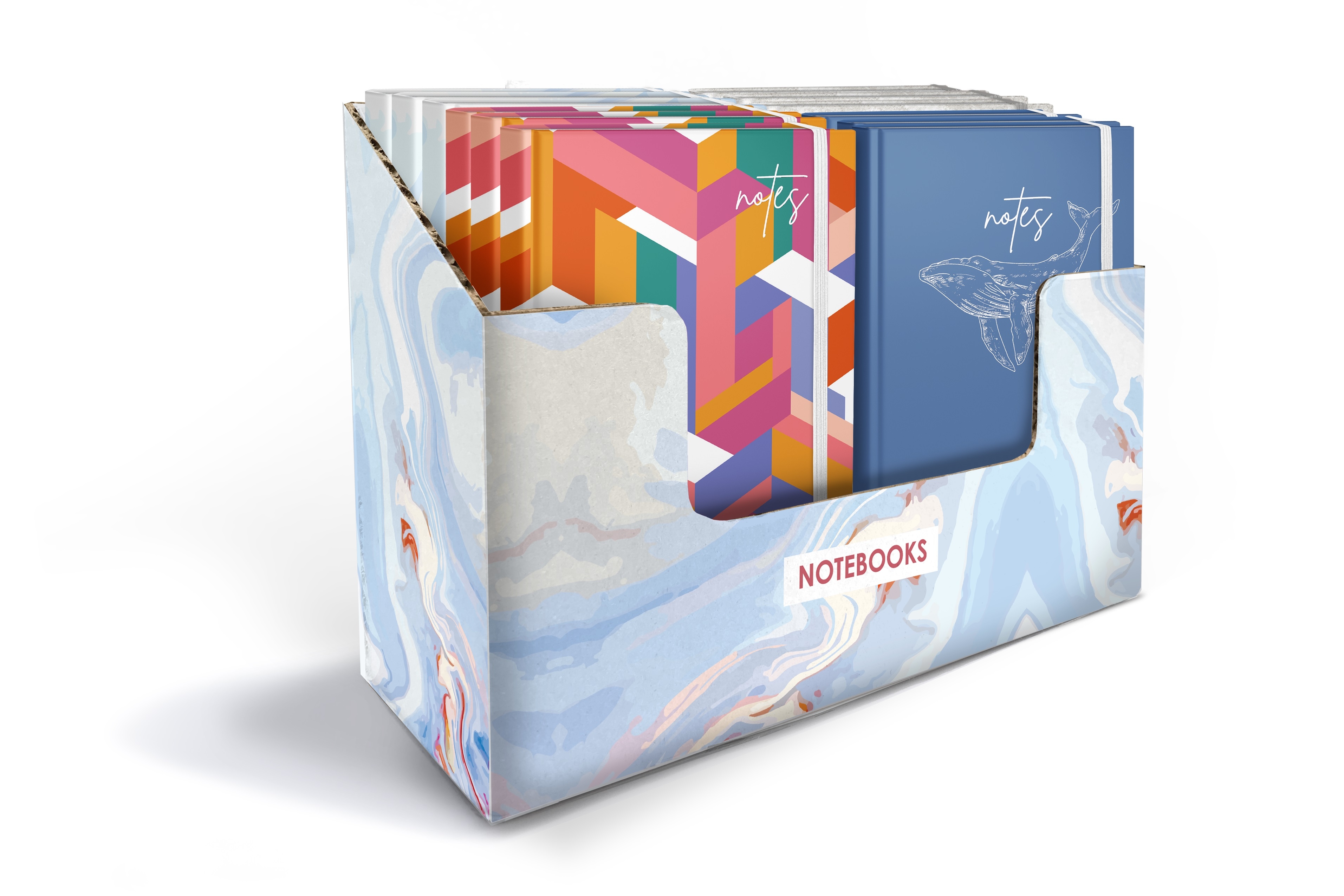 NOTEBOOK,Modern A6 Assorted Designs Casebound CDU [Packs Only]