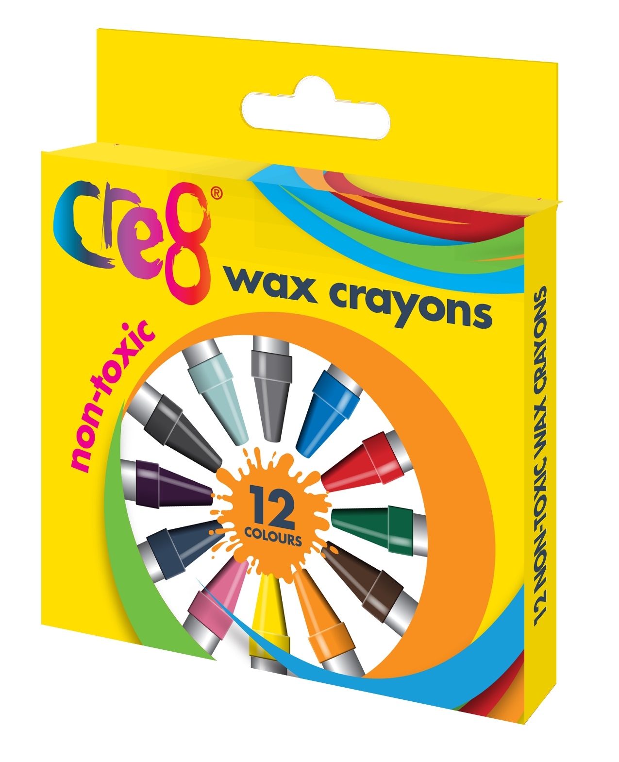 WAX CRAYONS,Cre8 12`s Boxed H/pk [Packs Only]