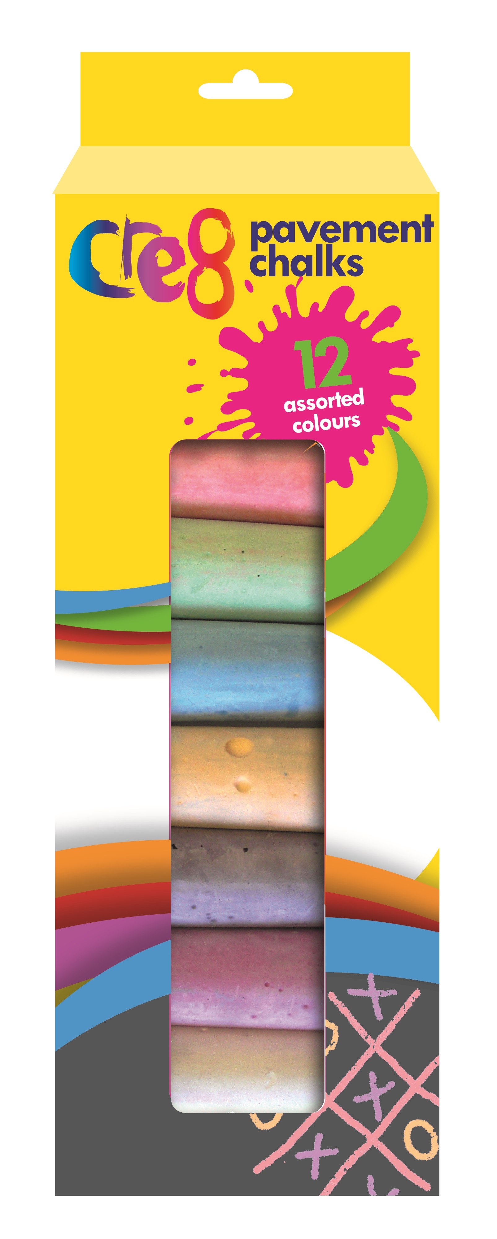CHALK,Pavement Coloured 12`s Boxed H/pk Cre8 [Packs Only]