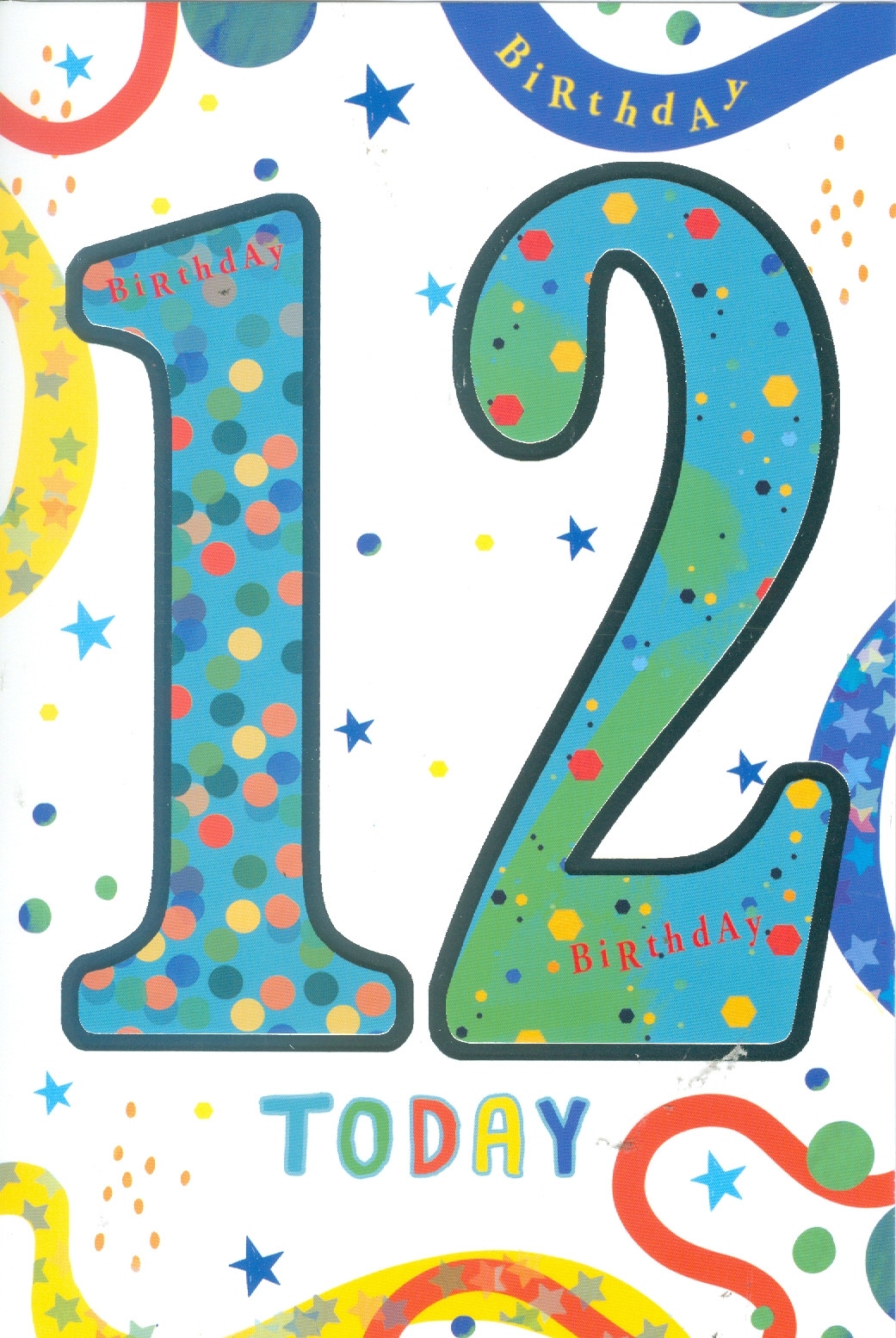 AGE 12 CARDS,Male 6`s Stars & Dots