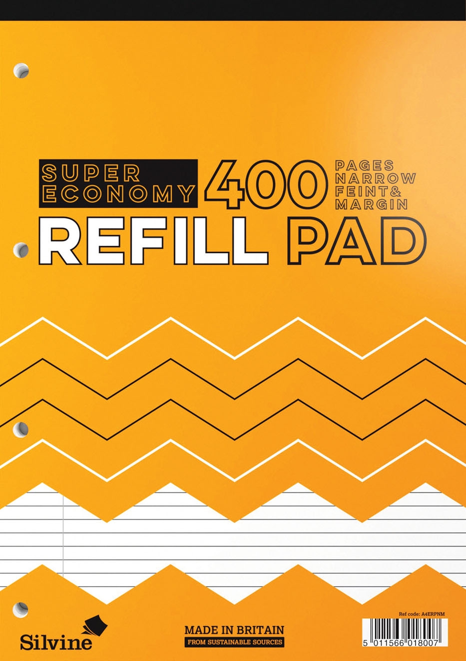 REFILL PAD,A4 N.Ft.& M.Silvine Super Economy 400 page 200lv [Packs Only]