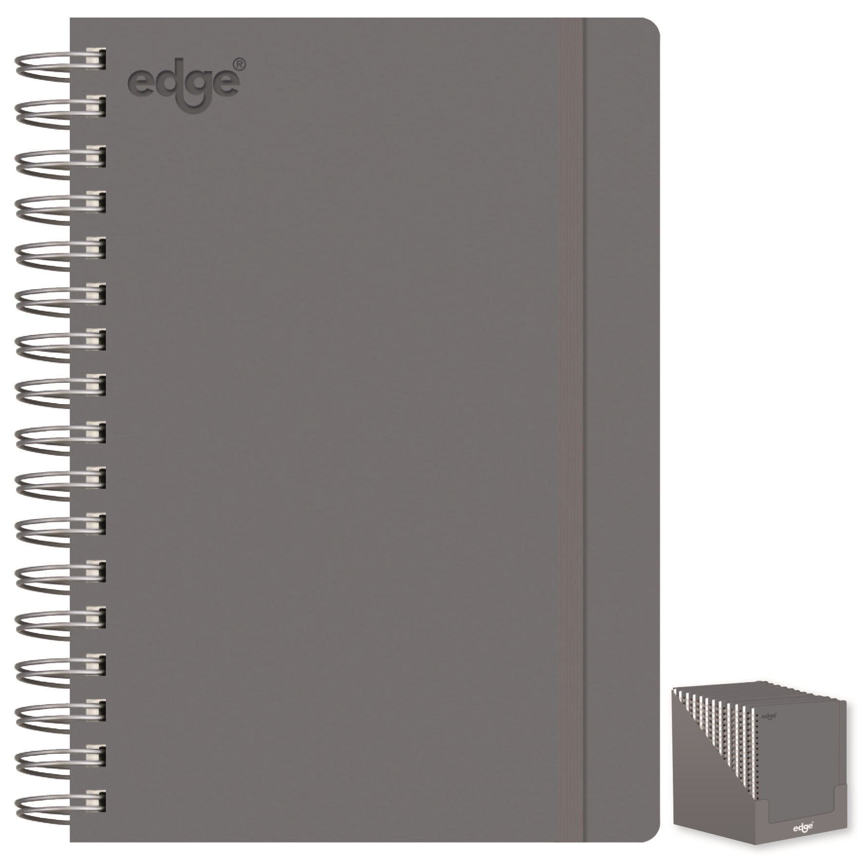 NOTEBOOK,Polyprop Grey A5 Twin Wire [Splittable]