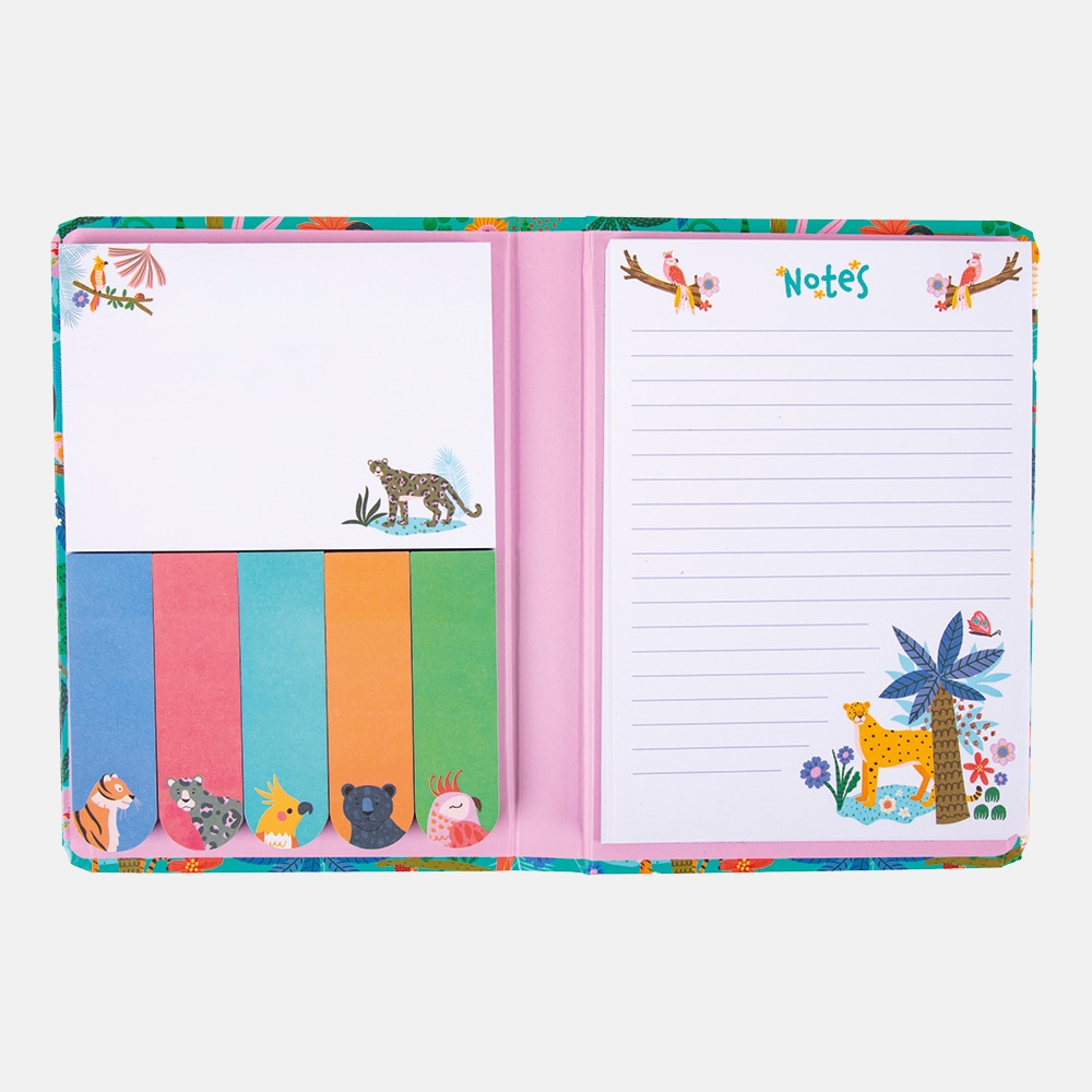 STICKY NOTES FOLDER,Jungle Life with Notepad & Tabs