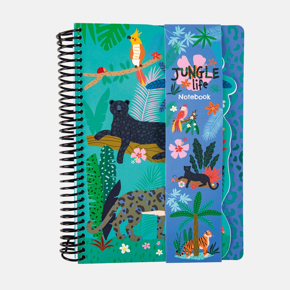NOTEBOOK,A5 Jungle Life Twin Wire 60 page