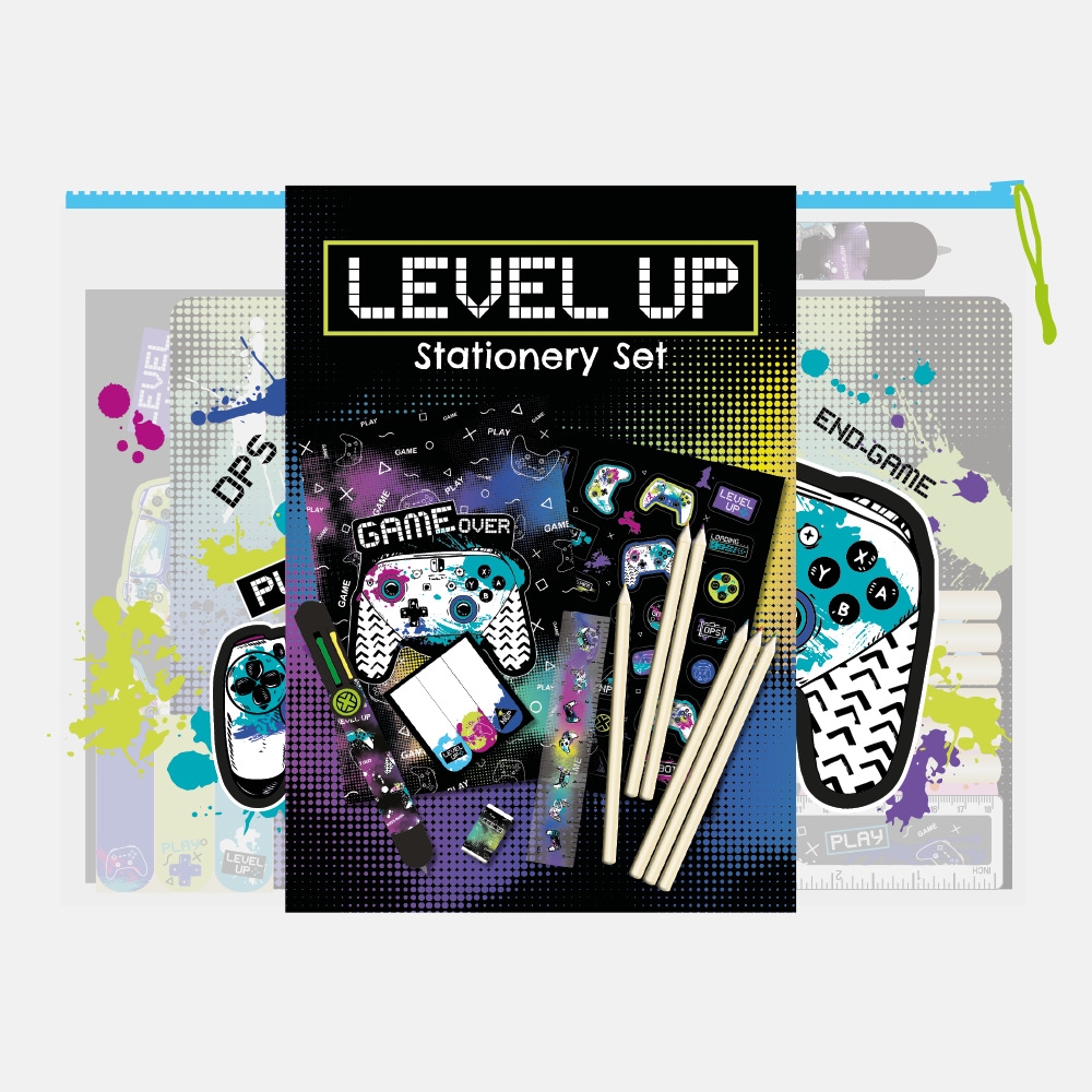 STATIONERY SET,Level Up A5 Wallet with Assorted Items
