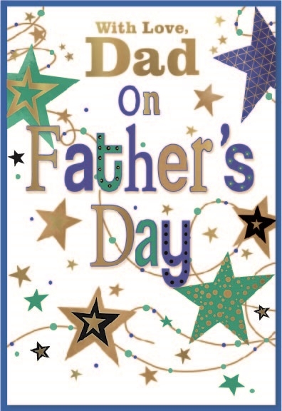 FATHER`S DAY CARDS,Dad 6`s Text & Stars