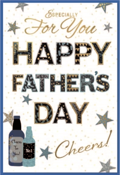 FATHER`S DAY CARDS,Father`s Day 6`s Beer Bottle & Stars