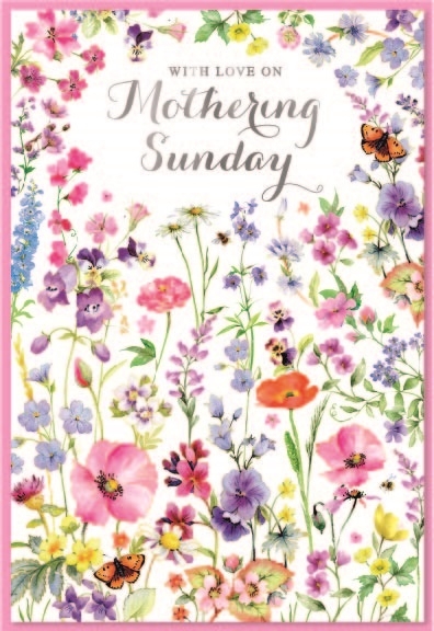MOTHER`S DAY CARDS,Mothering Sunday 6`s Wild Flowers