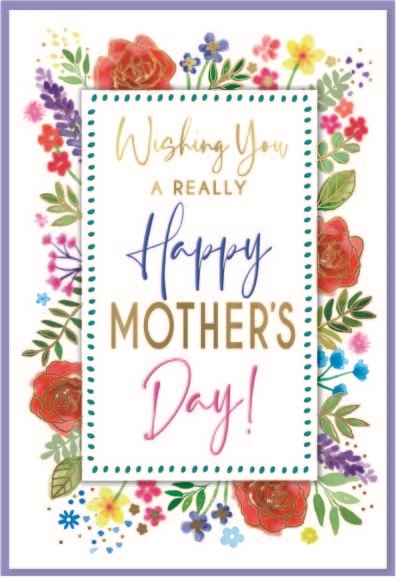 MOTHER`S DAY CARDS,Mother`s Day 6`s Floral Text
