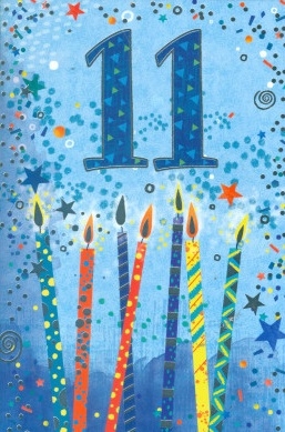 AGE 11 CARDS,Male 6`s Candles