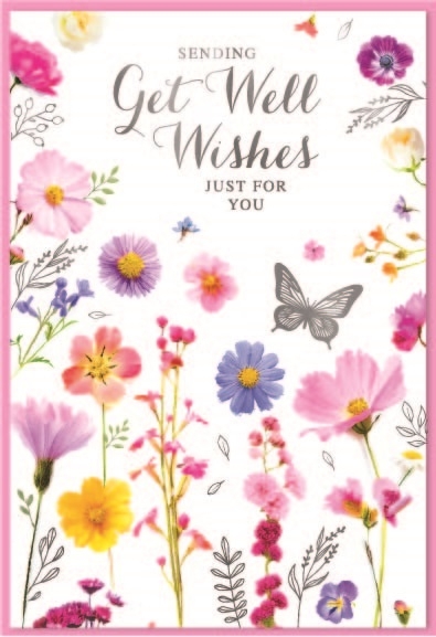 GET WELL CARDS,6`s Floral Butterflies