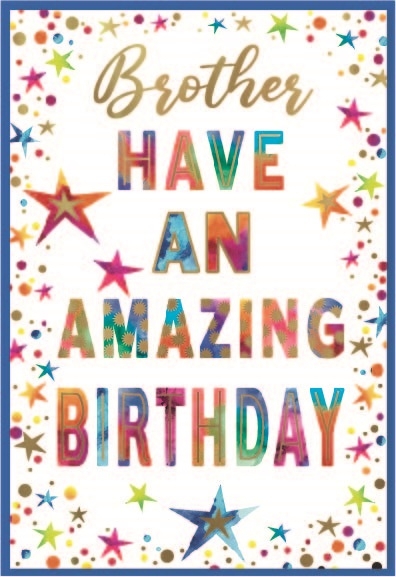 BIRTHDAY CARDS,Brother 6`s Text & Stars